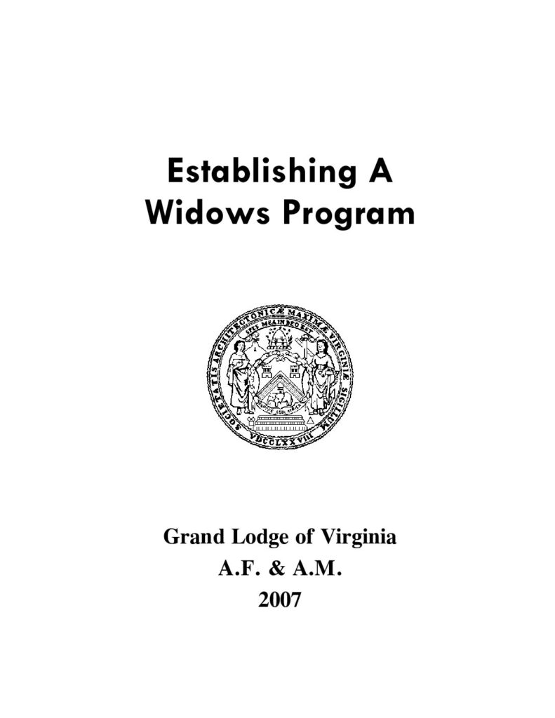 Establishing a Widow's Program