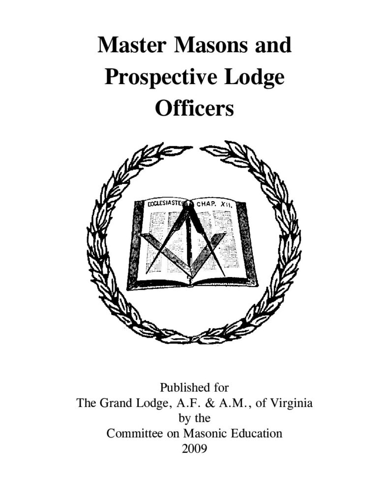 Master Masons and Prospective Lodge Officers