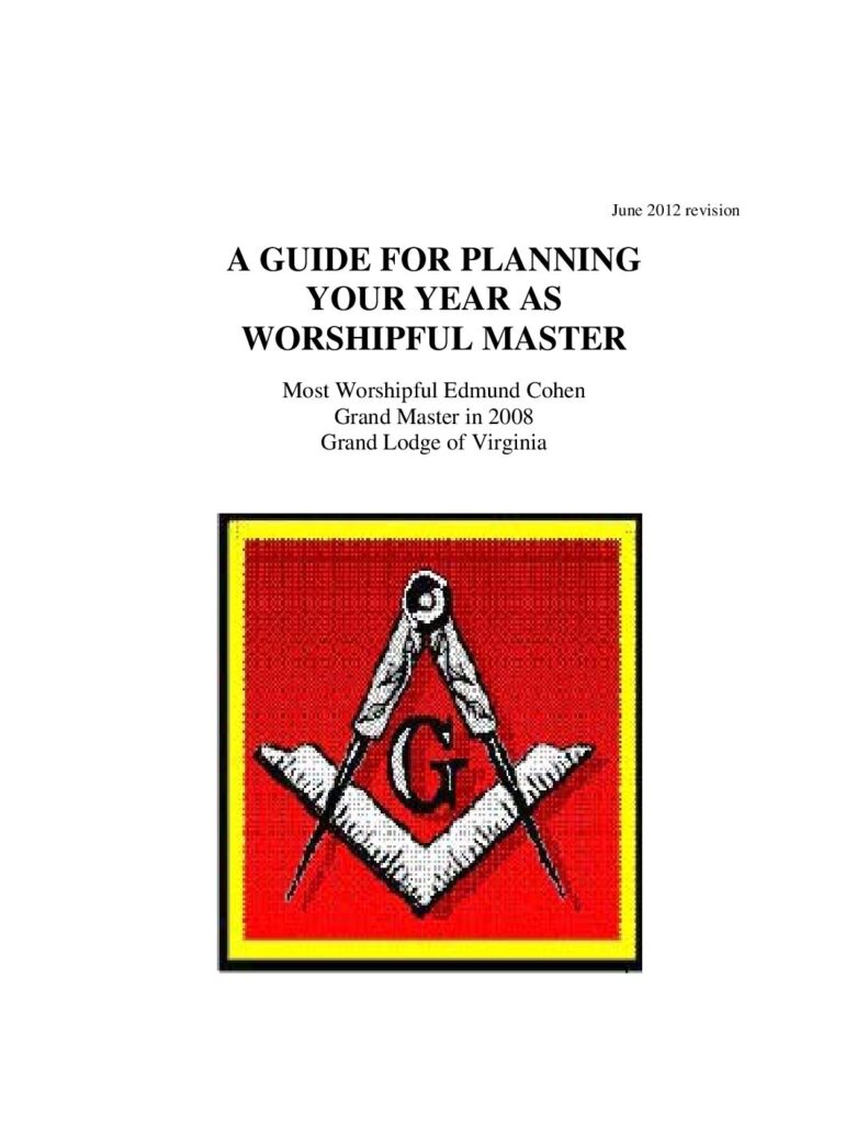 A Guide for Planning Your Year as Worshipful Master