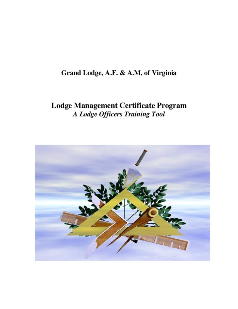 Lodge Management Certificate Program-A Lodge Officer's Training Tool