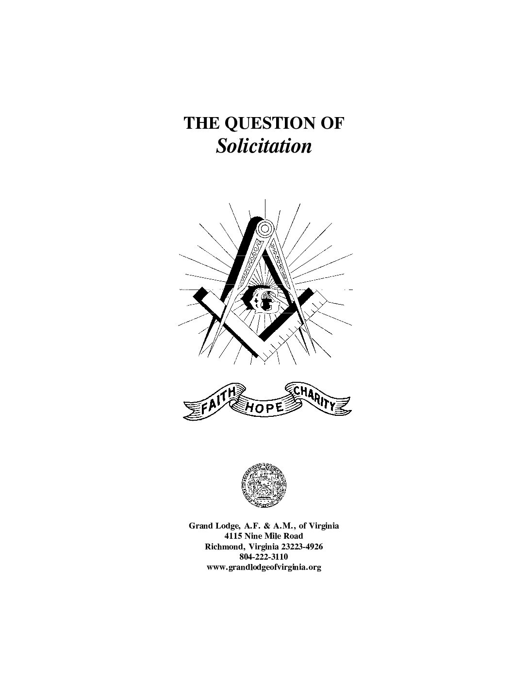 The Question of Solicitation (Pamphlet)