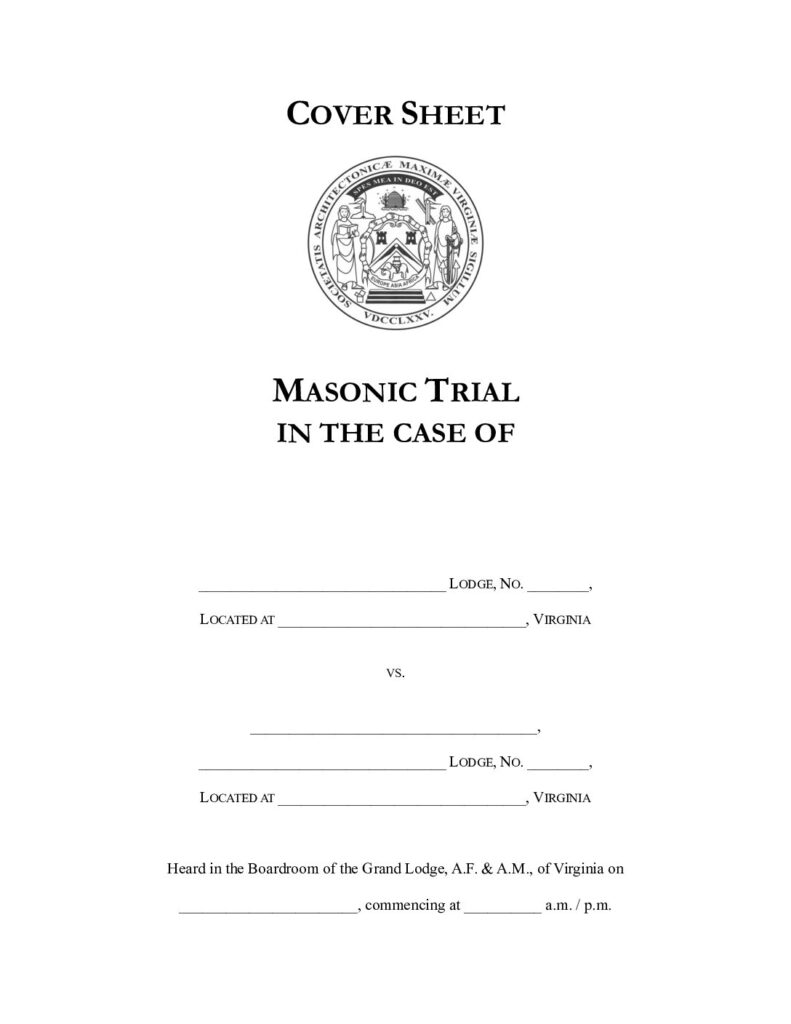 Masonic Trial Coversheet (PDF)